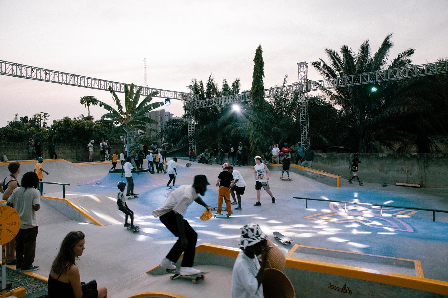 Skaters in Accra's Freedom Skatepark, archive photograph
