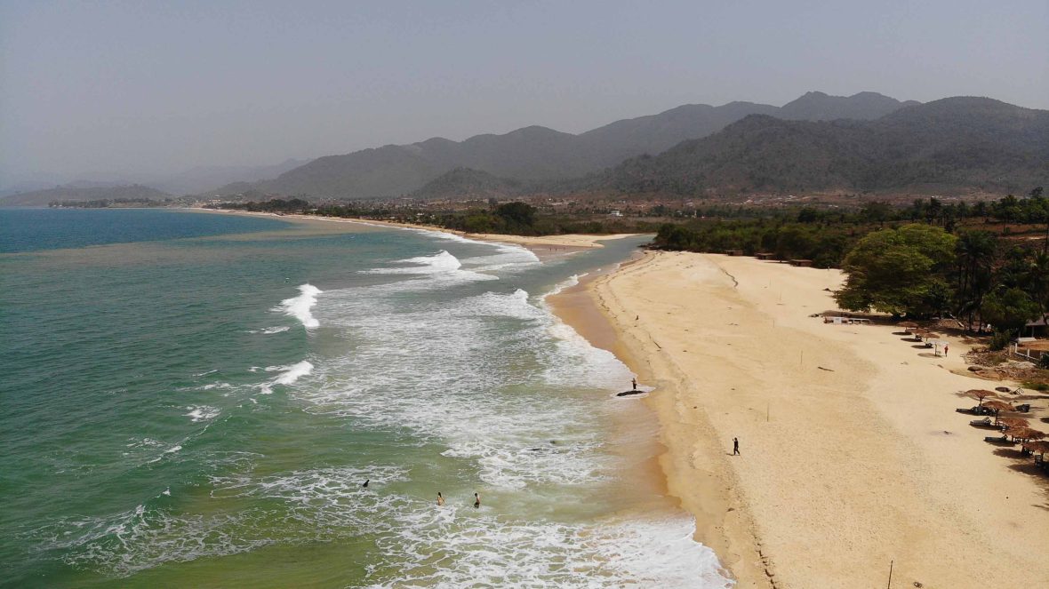 Bureh Beach seen from the air